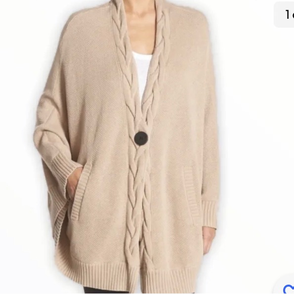 Ugg Anjeline Oversize Cape Cardigan Sweater Tan Xs/S